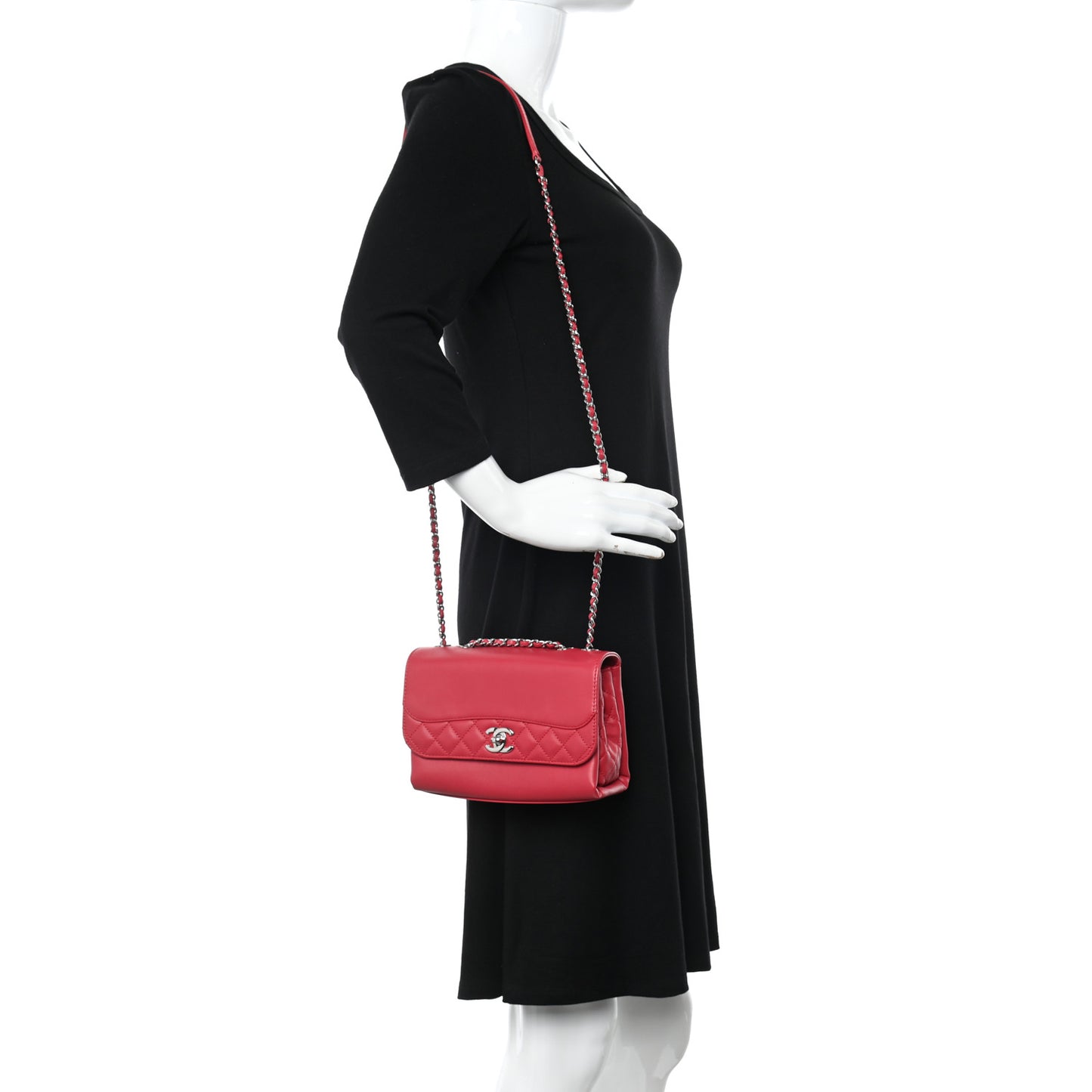 Calfskin Mini Tramezzo Flap Red