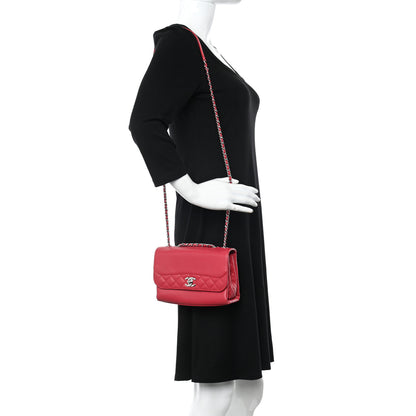 Chanel Calfskin Mini Tramezzo Flap Red 3 of 12