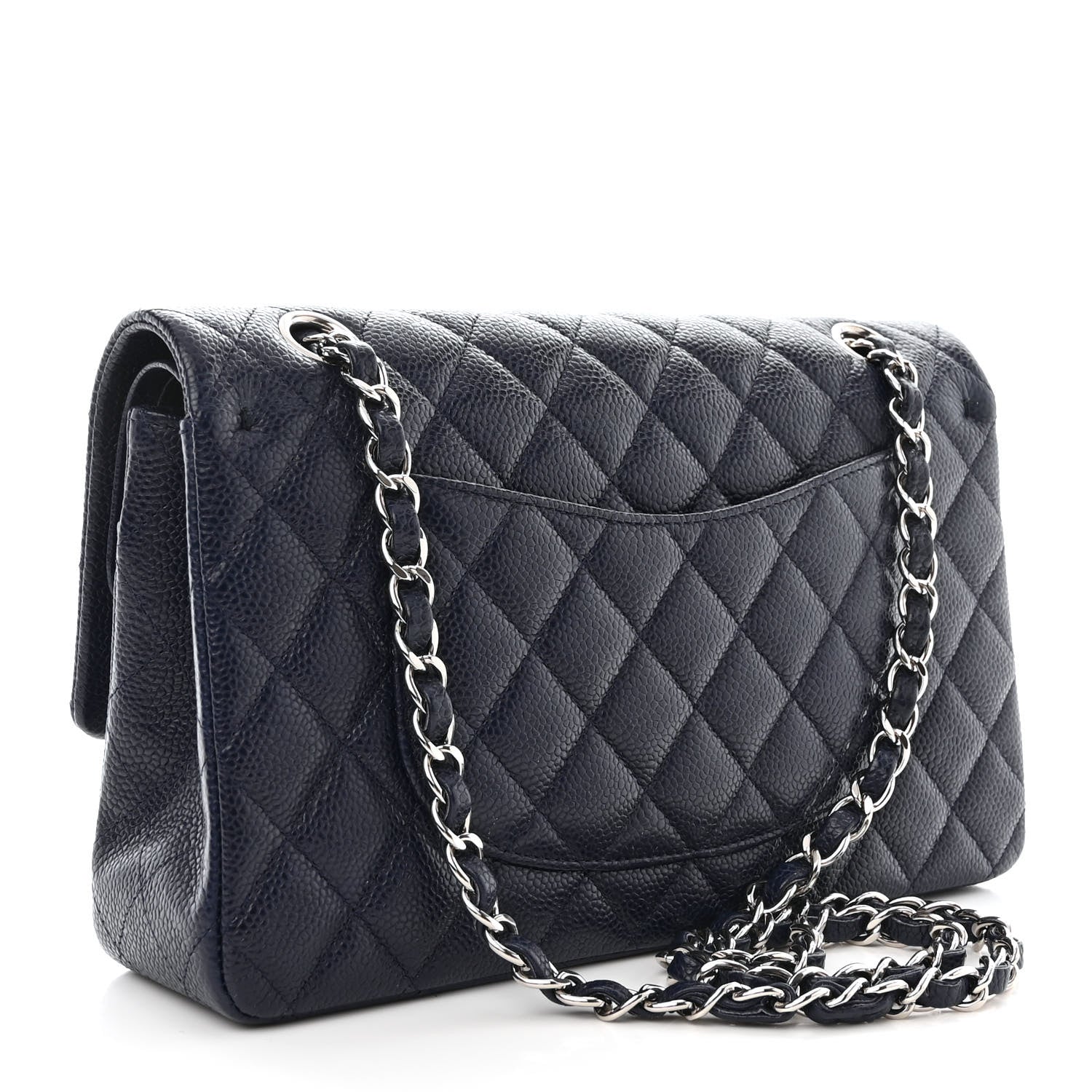 Chanel Caviar Quilted Medium Double Flap Navy 3 of 12