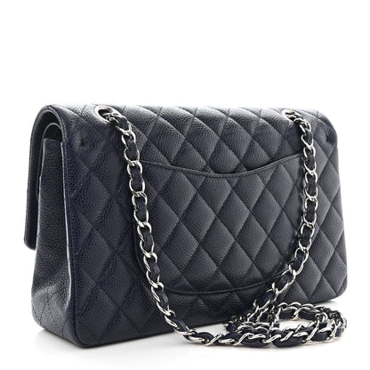 Chanel Caviar Quilted Medium Double Flap Navy 3 of 12