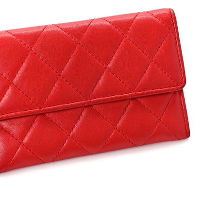 Chanel Lambskin Quilted Pouch Red 10 of 10