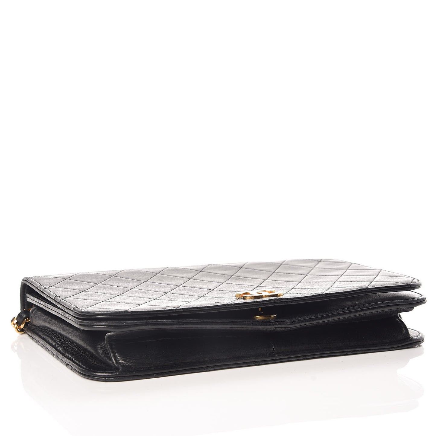 Lambskin Quilted Small Single Flap Black
