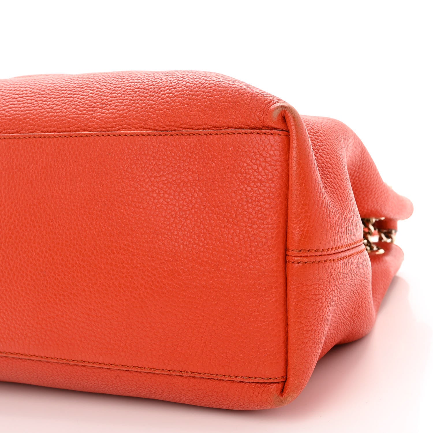 Gucci Pebbled Calfskin Medium Soho Chain Shoulder Bag Sun Orange 9 of 11