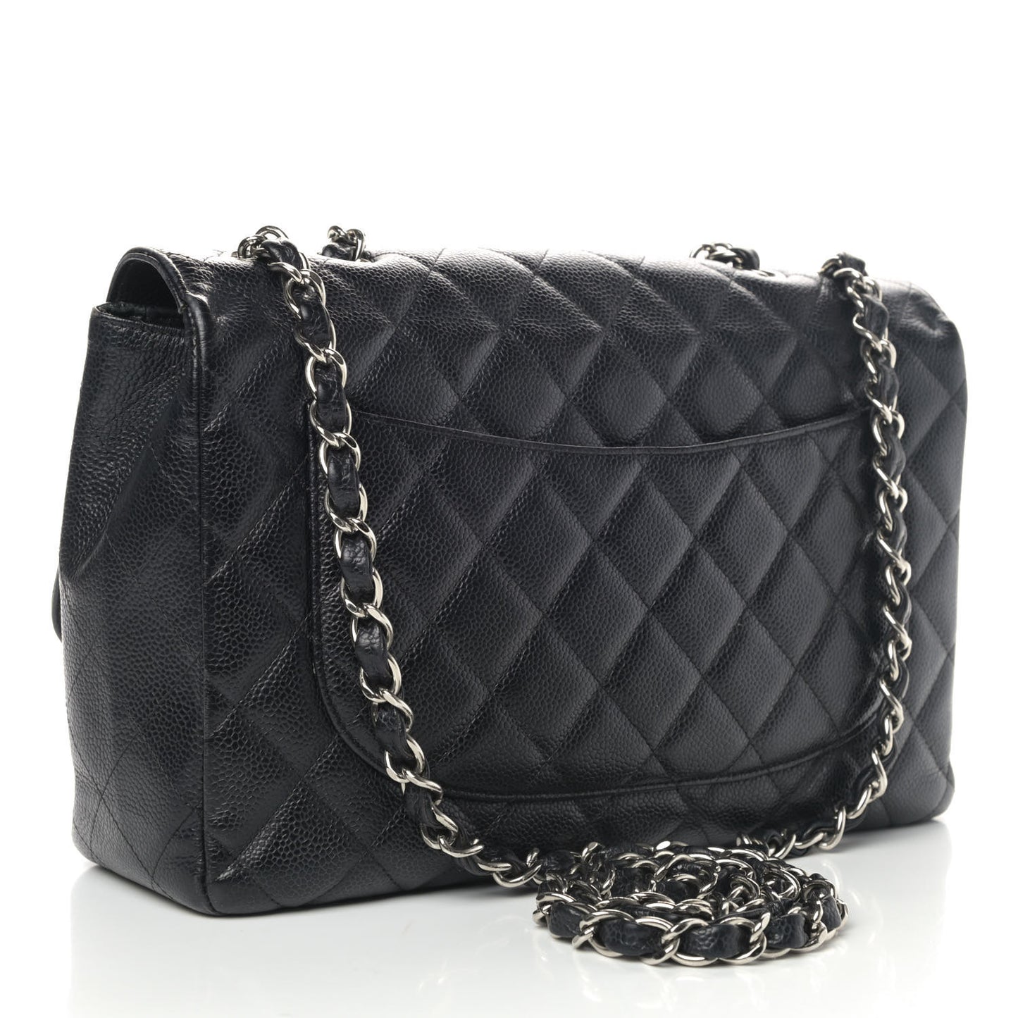 Caviar Quilted Jumbo Single Flap Black