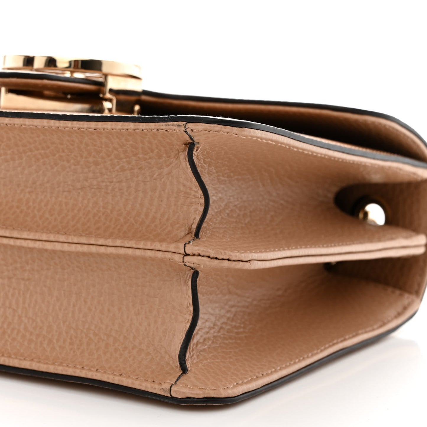 Dollar Calfskin Small Interlocking G Shoulder Bag Camelia