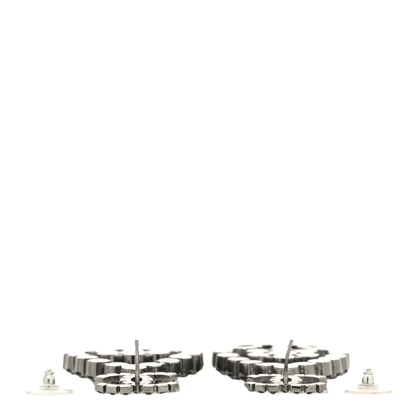 Ruthenium Crystal CC Drop Earrings Black
