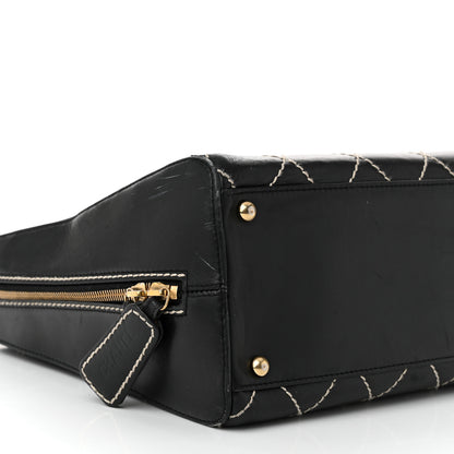 Chanel Calfskin Contrast Stitch Surpique Black 9 of 13