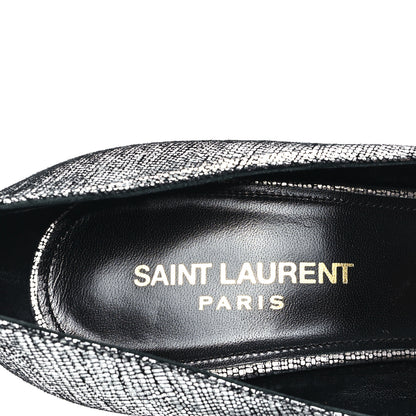 Saint Laurent Metallic Calfskin Anja 105 Pumps 40 Argento 7 of 10