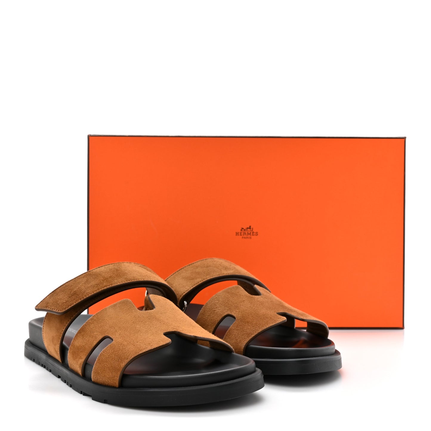 Suede Goatskin Womens Chypre Sandals 39.5 Brun Fume