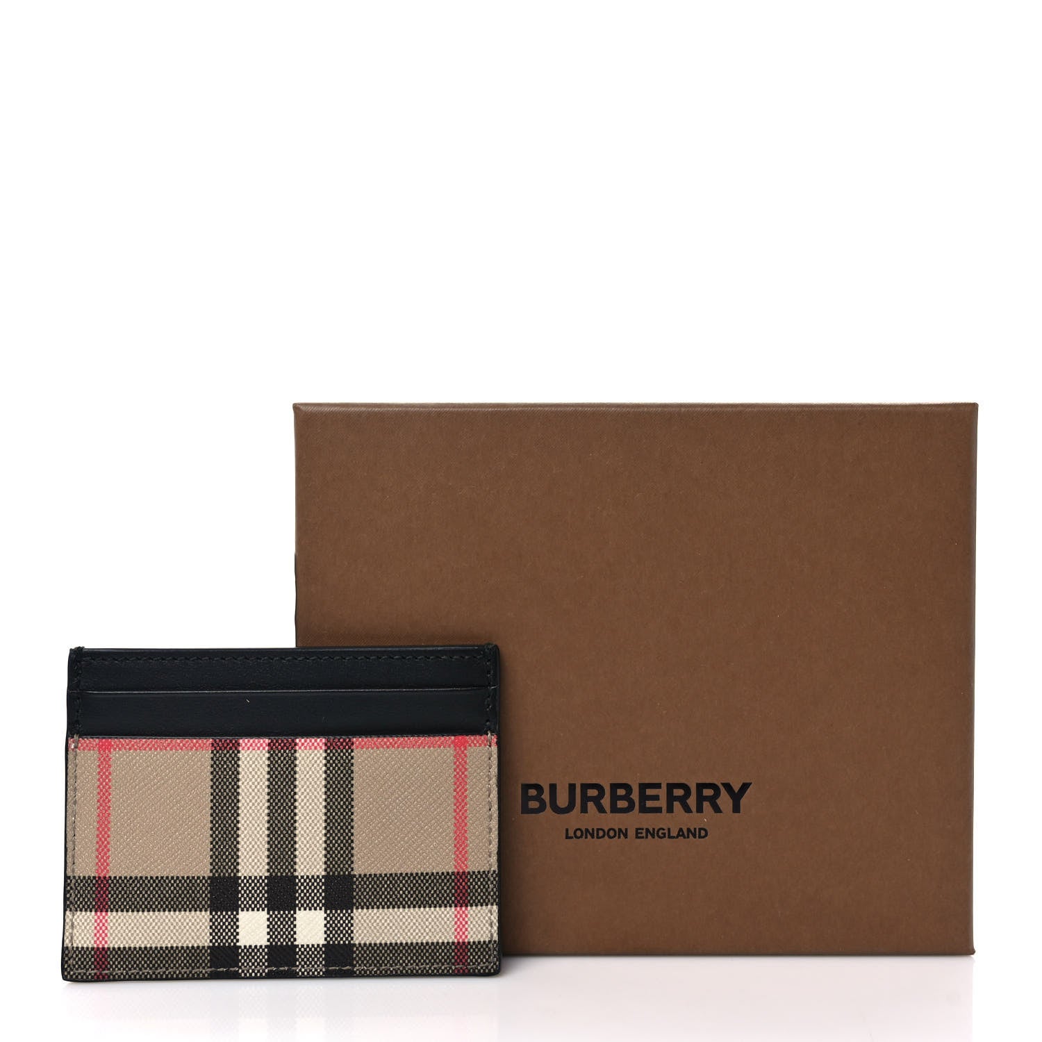 Burberry Vintage Check Calfskin Card Case Black 7 of 7