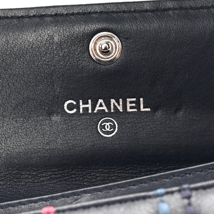 Chanel Lambskin Quilted Stitched Card Holder Blue Multicolor 8 of 11