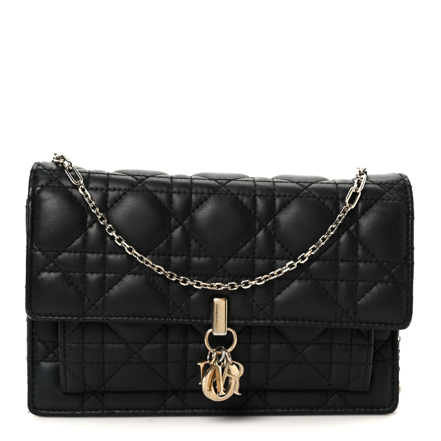 Christian Dior Lambskin Cannage Chain My Dior Daily Chain Pouch Black 1 of 11