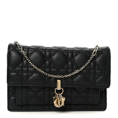 Christian Dior Lambskin Cannage Chain My Dior Daily Chain Pouch Black 1 of 11