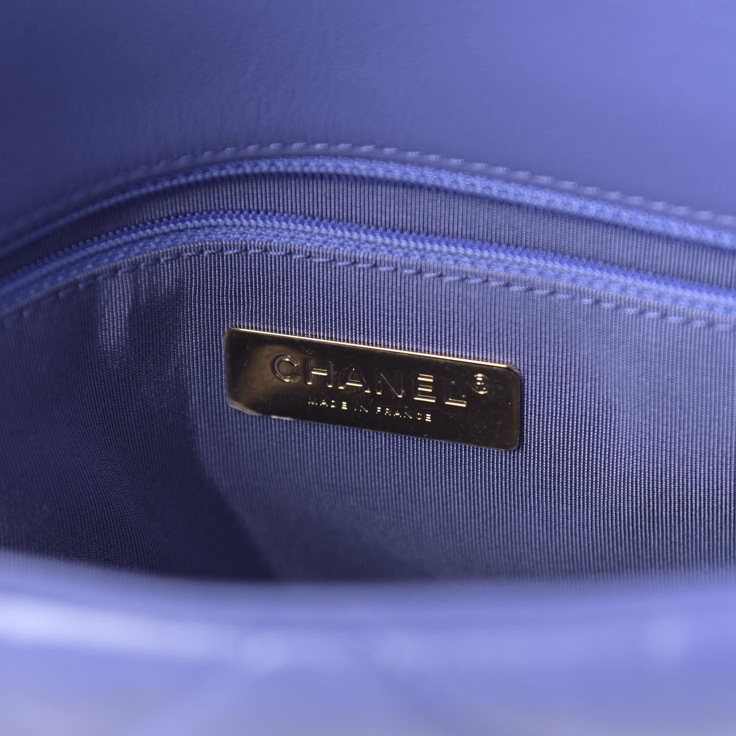 Goatskin Quilted Large Chanel 19 Flap Purple