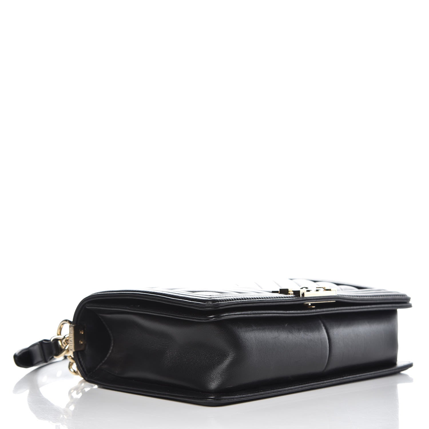 Chanel Calfskin Chevron Quilted New Medium Boy Flap Black 4 of 12