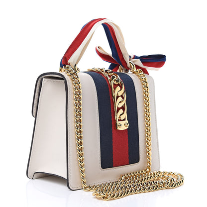 Gucci Calfskin Mini Sylvie Chain Shoulder Bag White 3 of 15