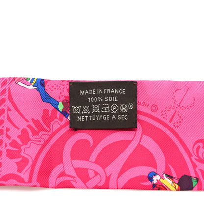 Hermes Silk Ex-Libris Les Parisie Twilly Rose Indien Vert Bleu 3 of 3