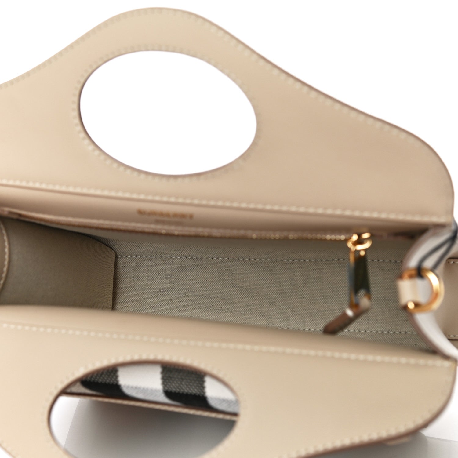 Burberry Smooth Calfskin Canvas Check Mini Pocket Bag Dusty Sand Soft Fawn 5 of 9