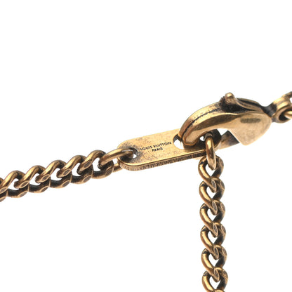 Louis Vuitton Lacquered Metal LV Friends Pendant Necklace Aged Gold Blue Pink 7 of 7