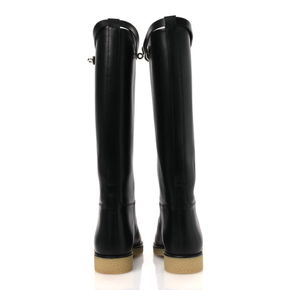 Hermes Calfskin Faustine Boots 38 Black 6 of 14