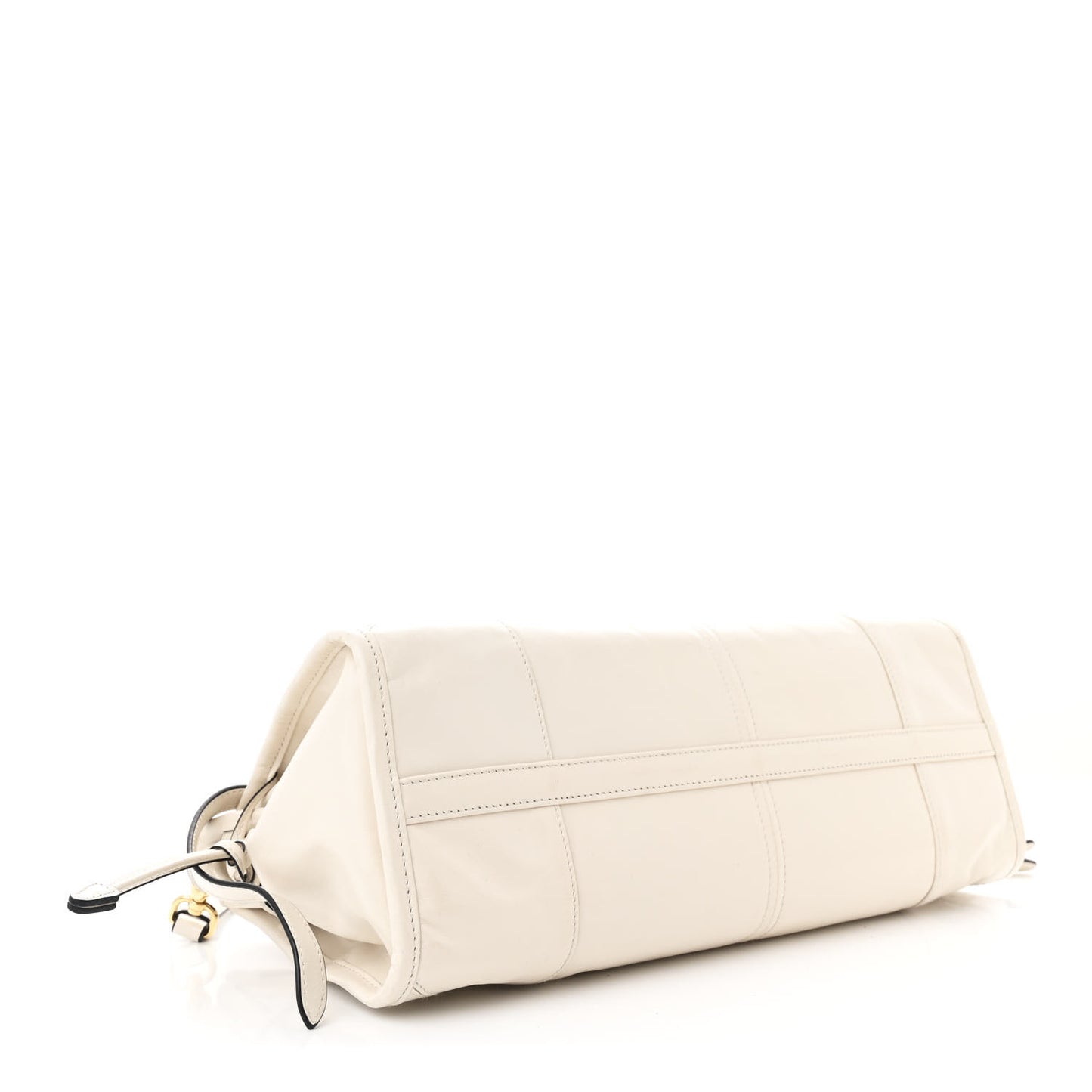 Glossy Calfskin Triangle Medium Bonnie Shoulder Bag White