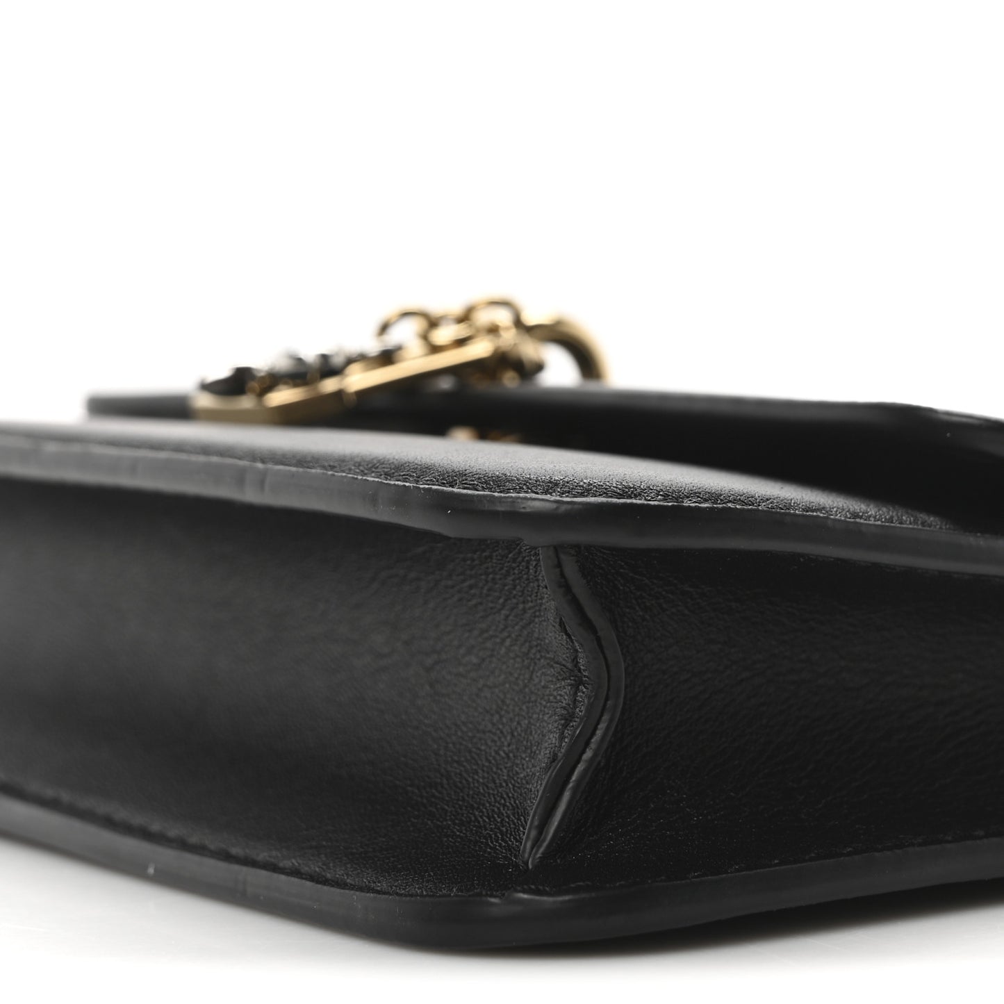 Calfskin LV Bloom Wallet On Chain Black