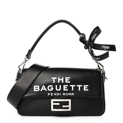 Fendi X MARC JACOBS Nappa Logo Medium Baguette Black 1 of 9