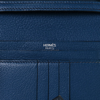Hermes Ostrich Bearn Compact Wallet Bleu Roi 6 of 8