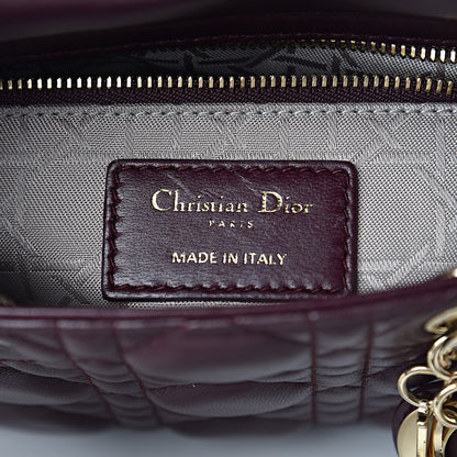 Christian Dior Lambskin Cannage Mini Lady Dior Plum 6 of 14