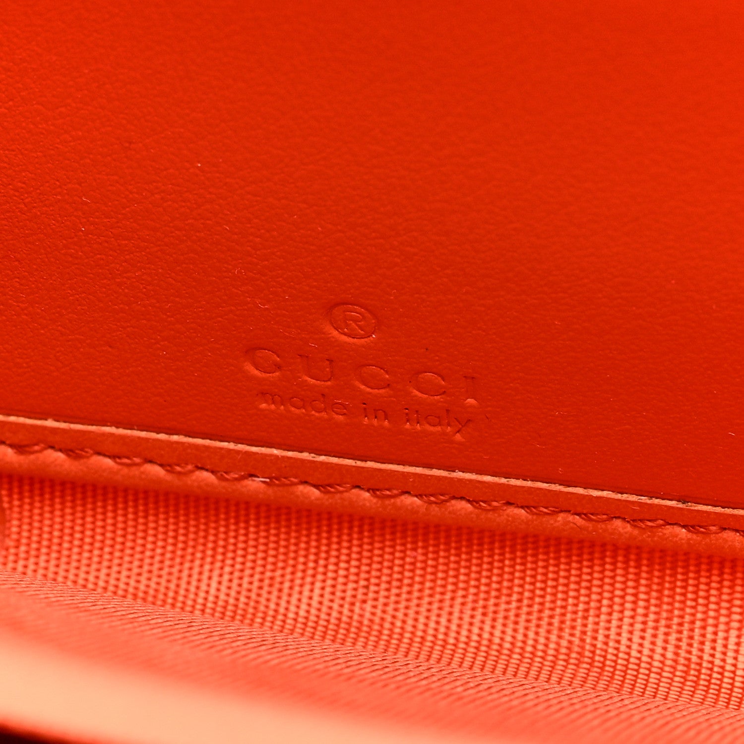 Gucci Calfskin GG Matelasse GG Marmont Zip Around Wallet Deep Orange 6 of 6