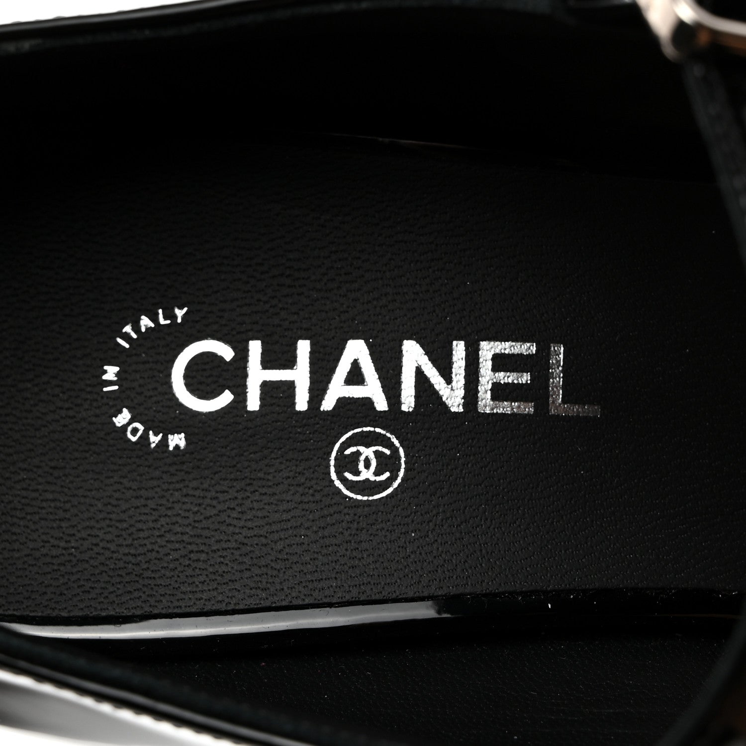 Chanel Patent Calfskin CC Pumps 37.5 Pink Black 6 of 9