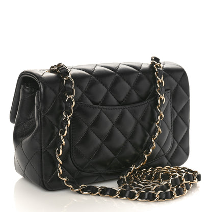 Chanel Lambskin Quilted Mini Rectangular Flap Black 2 of 9