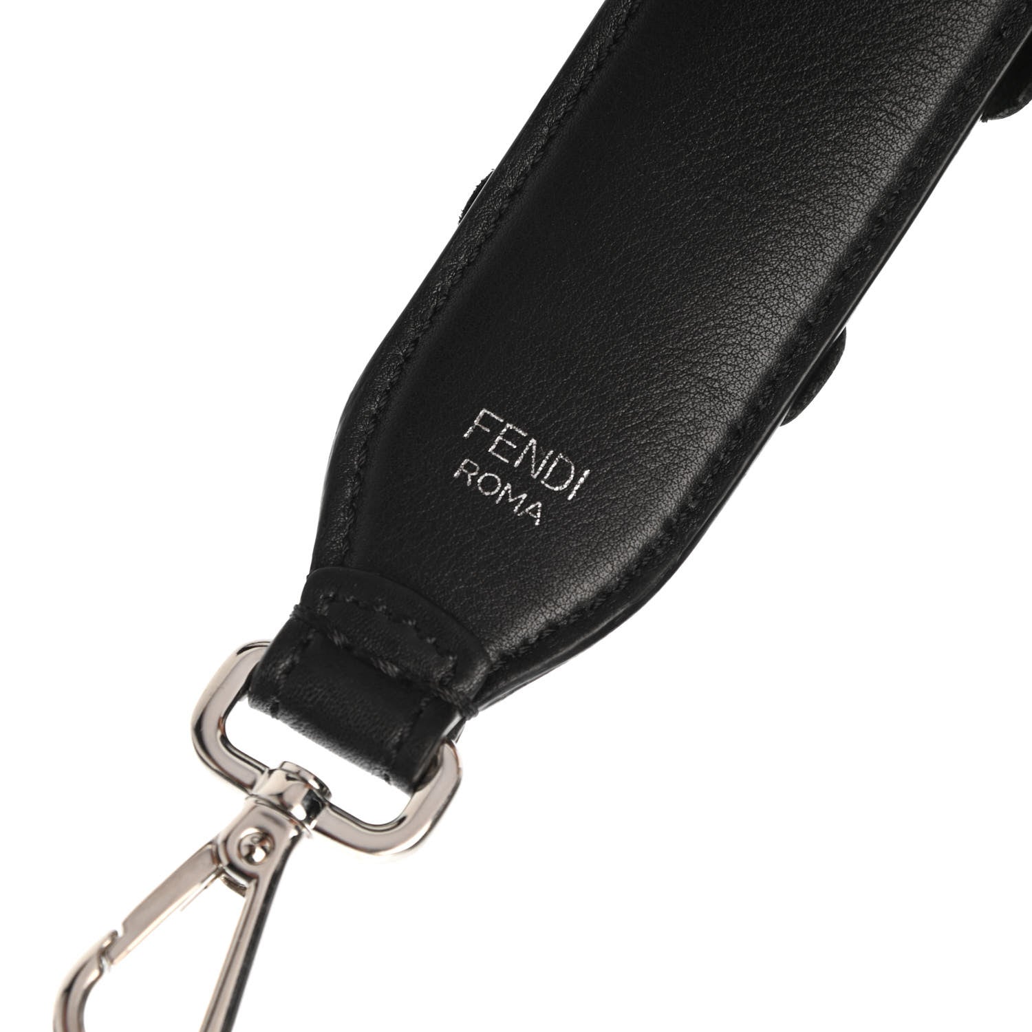 Fendi Vitello Dolce Nappa Patent Flowerland Studded Strap You Black 3 of 3