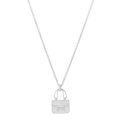 Hermes 18K White Gold Diamond Constance Amulettes Pendant Necklace 1 of 7