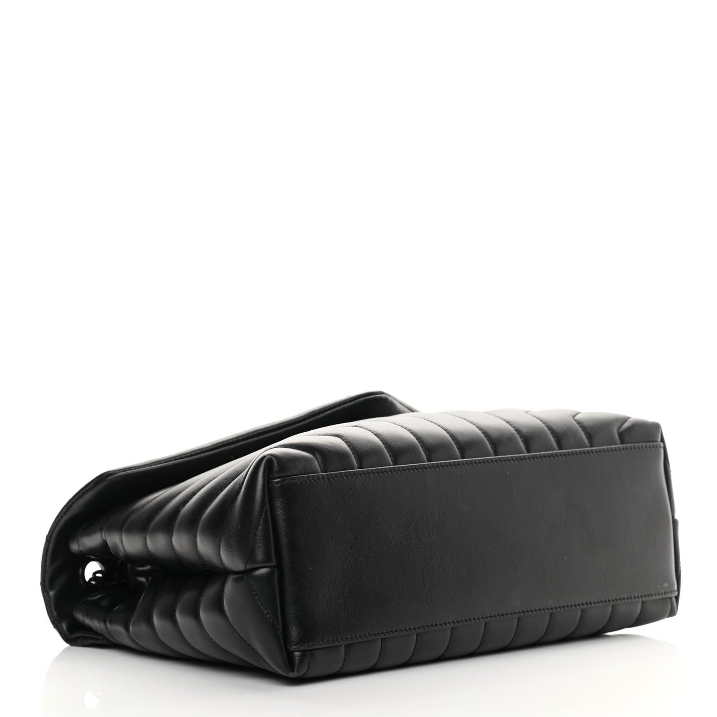 Calfskin Y Quilted Monogram Medium Loulou Chain Satchel Black