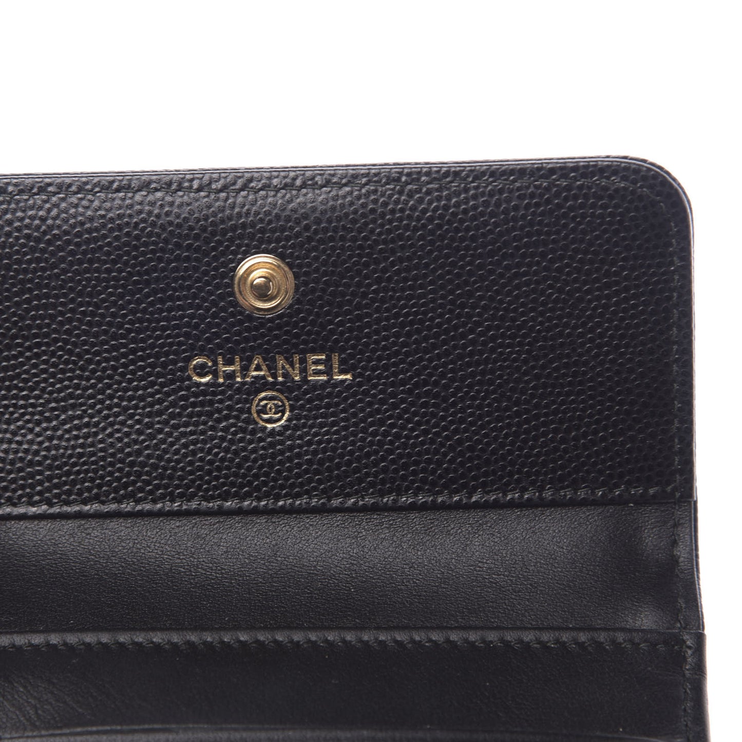 Caviar Quilted Compact Boy Wallet Black