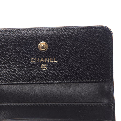 Chanel Caviar Quilted Compact Boy Wallet Black 6 of 9