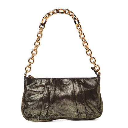 Fendi Metallic Canvas Pochette Gold 1 of 9