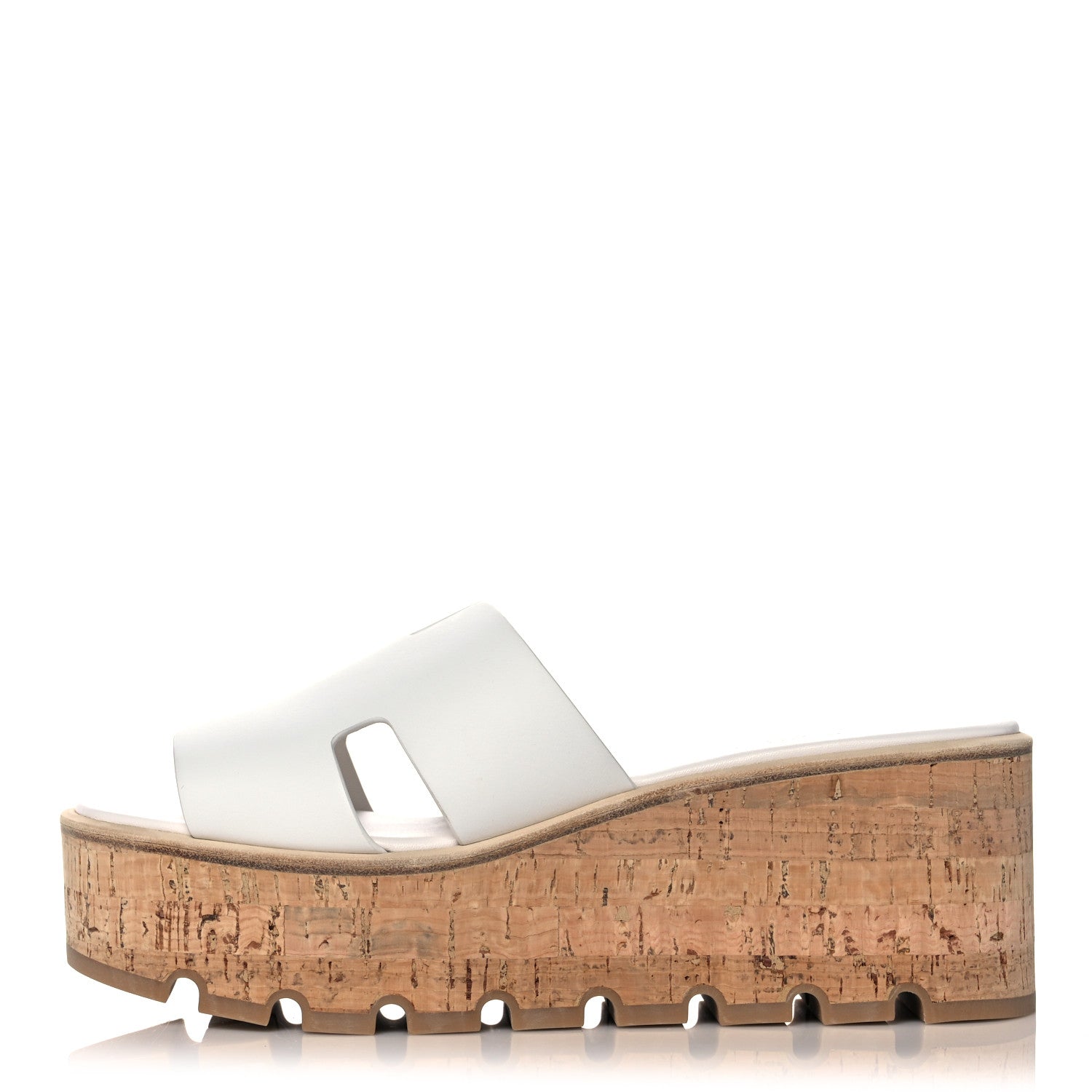 Hermes Calfskin Cork Eze 30 Sandals 39 White 1 of 9