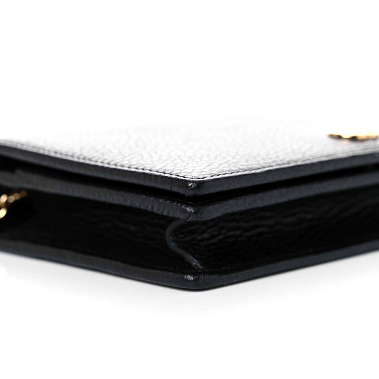 Calfskin Mini GG Marmont Chain Wallet Black