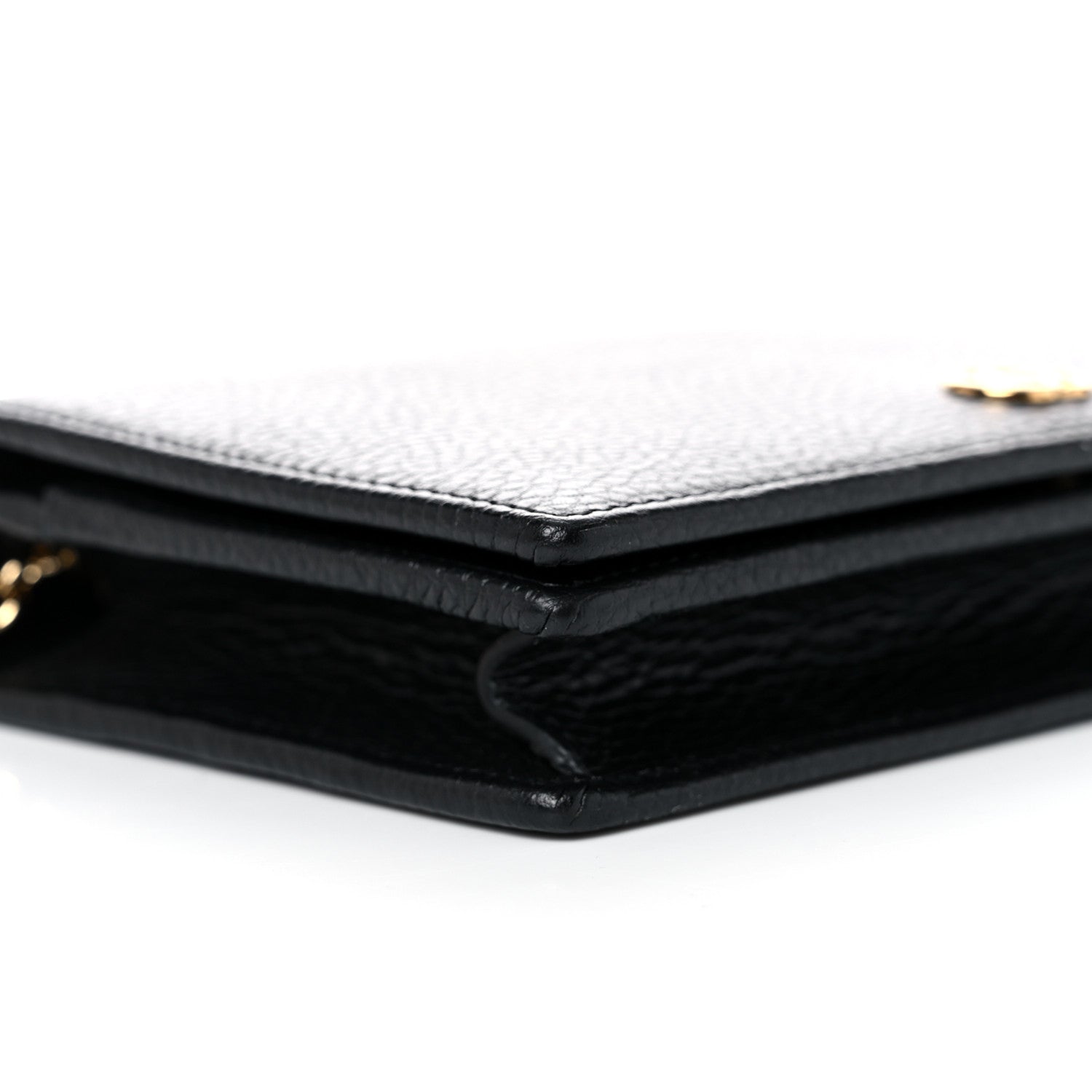 Gucci Calfskin Mini GG Marmont Chain Wallet Black 5 of 9