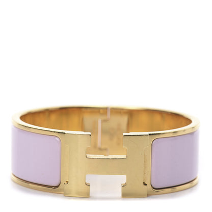 Hermes Enamel Wide Clic Clac H Bracelet PM Rose Dragee 1 of 4