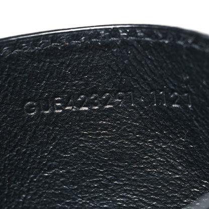 Saint Laurent Grain De Poudre Matelasse Chevron Monogram Credit Card Case Black 7 of 9