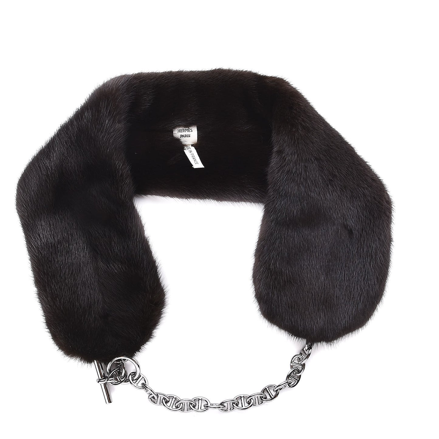 Mink Visone Chaine D'Ancre Collar Scarf Black