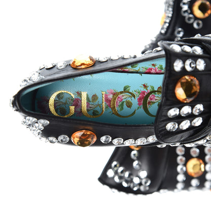 Gucci Malaga Kid Crystal Amilna Platform Loafer 36.5 Black 7 of 11