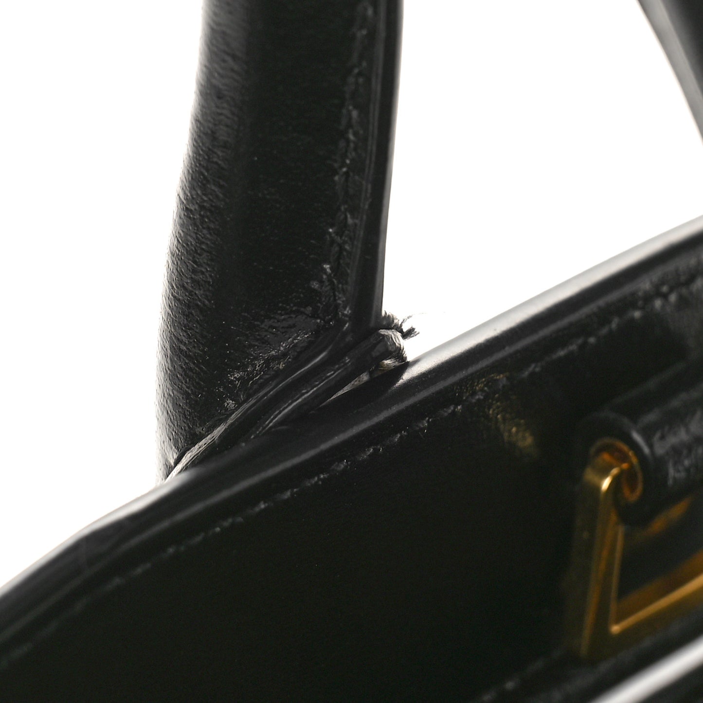 Shiny Calfskin Medium Uptown Tote Black