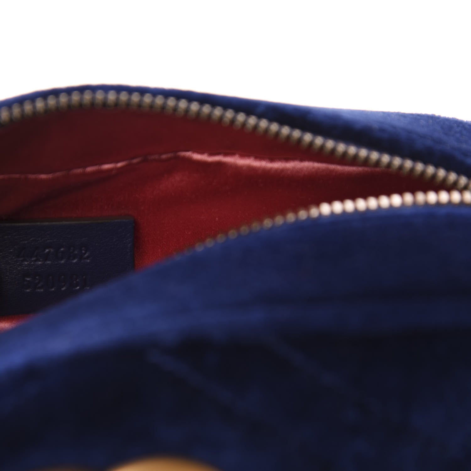 Gucci Velvet Matelasse Small GG Marmont Chain Shoulder Bag Cobalt 9 of 10
