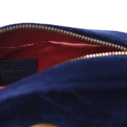 Gucci Velvet Matelasse Small GG Marmont Chain Shoulder Bag Cobalt 9 of 10