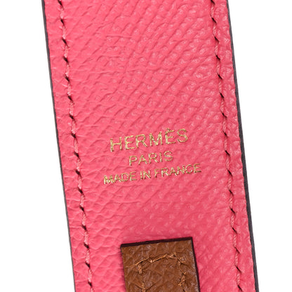 Hermes Epsom 30mm Tressage Au Galop Shoulder Strap  Rose Azalee Senne 3 of 5
