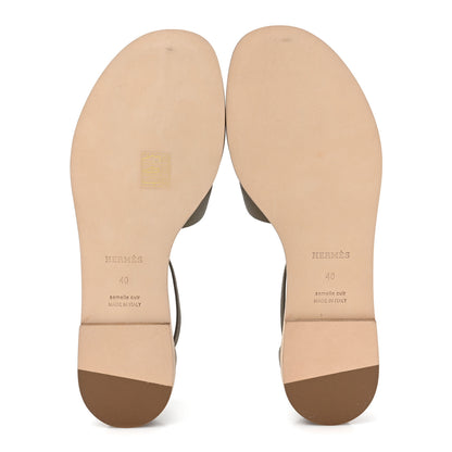 Hermes Epsom Santorini Sandals 40 Etoupe 5 of 8